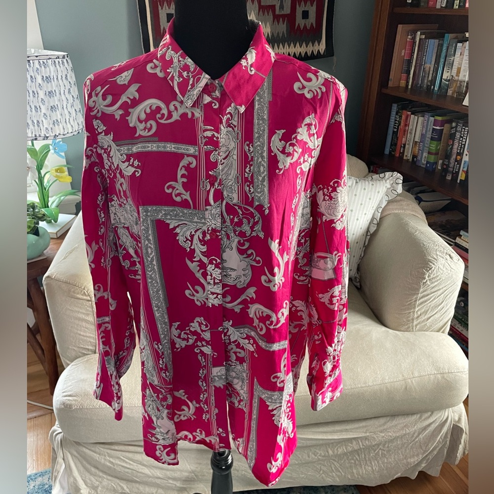 Foxcroft Gorgeous print cotton blouse sz 16